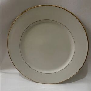 Royal Limited Golden Ivory Gold Trim 12 Inch Elegant Chop Plate Round Platter